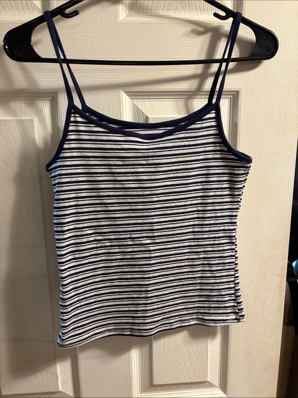 Pink Rose Navy & White Striped Spaghetti Strap Tank